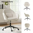 Chaise de bureau pivotante avec dossier incurvé, hauteur réglable, assise rembourrée