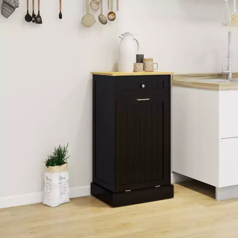 Meuble de cuisine avec poubelle basculante et tiroir, en MDF, 19,68"L x 35,62"H