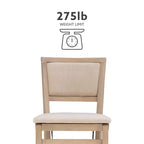 Tabouret de bar pliant, dossier et assise rembourrés, bois lavé gris, 30,75 po H, capacité de 275 lb