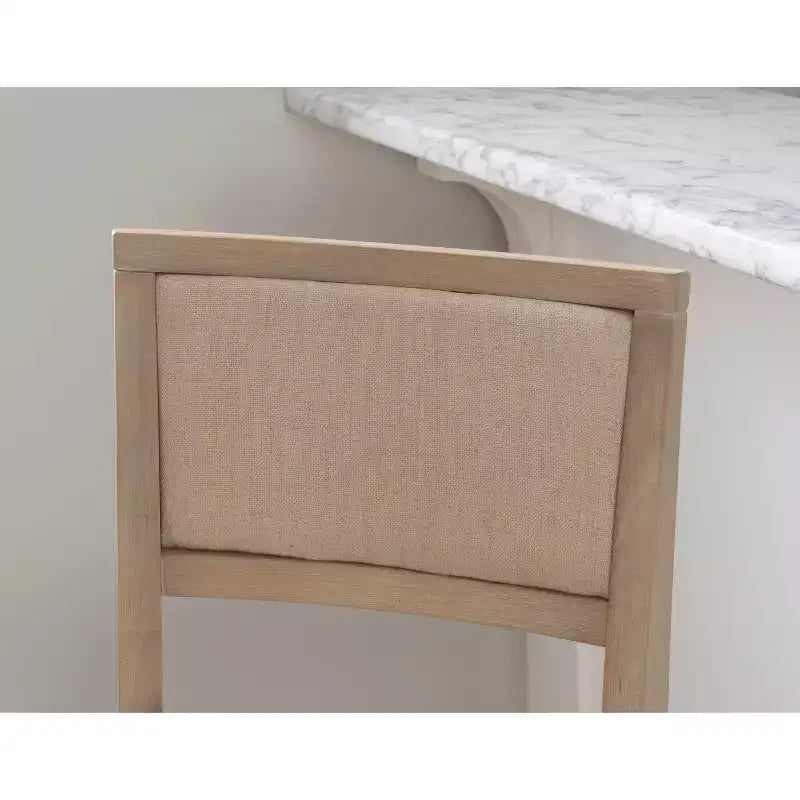 Tabouret de bar pliant, dossier et assise rembourrés, bois lavé gris, 30,75 po H, capacité de 275 lb
