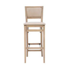 Tabouret de bar pliant, dossier et assise rembourrés, bois lavé gris, 30,75 po H, capacité de 275 lb