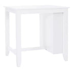 Table hauteur comptoir, bois massif blanc, 3 étagères, deux ports USB, 2 places, 91 cm H