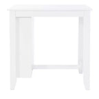 Table hauteur comptoir, bois massif blanc, 3 étagères, deux ports USB, 2 places, 91 cm H