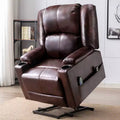 COMHOMA Massage Recliner Chair PU Leather Sofa Power Lift Chair Brown