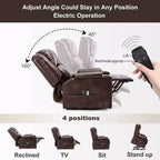 Fauteuil inclinable massant Power Lift chauffant en similicuir, marron