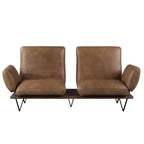 88" Narech Sofa with Swivel Nutmeg Top Grain Leather - Acme Furniture: Includes 2 Accent Pillows, Wood Frame