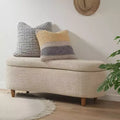 Bailey Boucle Flip Top Storage Bench Taupe - Ink+Ivy: Upholstered Ottoman, Bedroom Furniture with Wood Legs