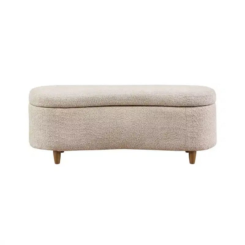 Banc de rangement à charnières flip-top Boucle, taupe, 122 cm L, capacité 181 kg, charnières à fermeture douce