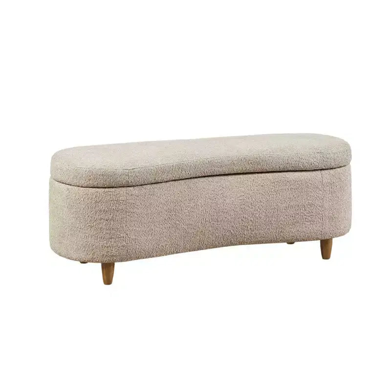 Banc de rangement à charnières flip-top Boucle, taupe, 122 cm L, capacité 181 kg, charnières à fermeture douce