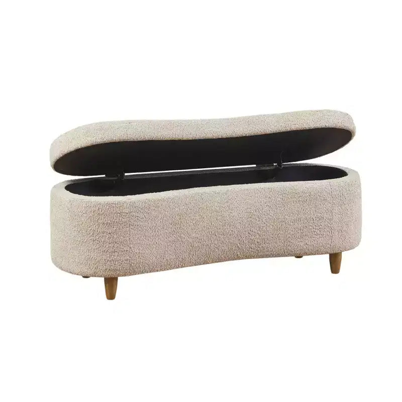 Banc de rangement à charnières flip-top Boucle, taupe, 122 cm L, capacité 181 kg, charnières à fermeture douce