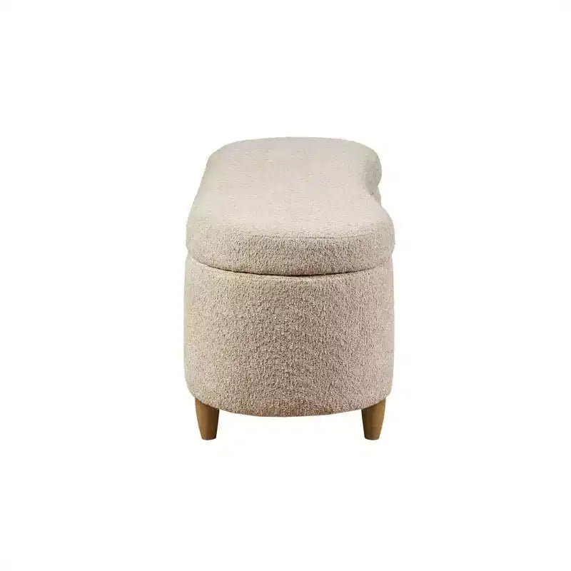 Banc de rangement à charnières flip-top Boucle, taupe, 122 cm L, capacité 181 kg, charnières à fermeture douce