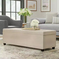 Franklin Extra Large Storage Ottoman Bench Satin Cream - WyndenHall