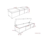 Banc ottoman de rangement extra large, en similicuir crème satiné, 54" L, 2 places