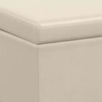 Banc ottoman de rangement extra large, en similicuir crème satiné, 54" L, 2 places