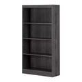 South Shore 56" 4 Shelf Decorative Bookshelf: Gray Oak, Vertical Design, Particle Board Frame, 25 lb Shelf Capacity