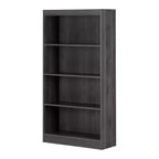 South Shore 56" 4 Shelf Decorative Bookshelf: Gray Oak, Vertical Design, Particle Board Frame, 25 lb Shelf Capacity