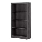 Bibliothèque décorative 4 étagères de 56 po de haut, chêne gris, panneau de particules, 25 lb par étagère