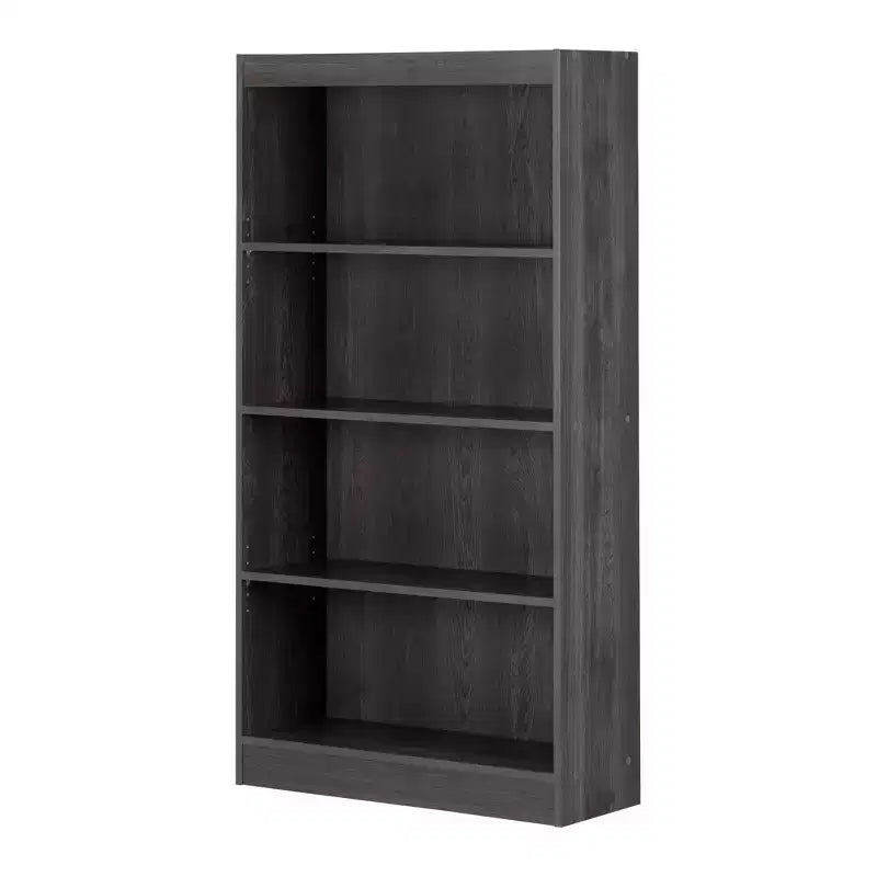 Bibliothèque décorative 4 étagères de 56 po de haut, chêne gris, panneau de particules, 25 lb par étagère