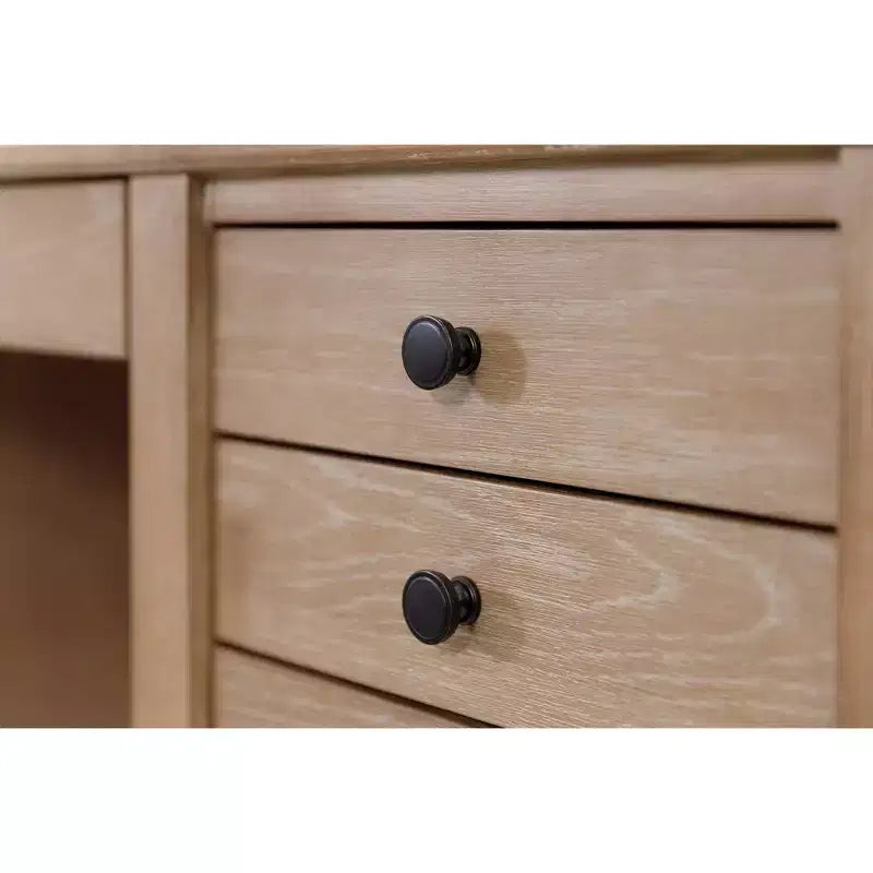 Bureau d'angle double piédestal de 168 cm avec tiroirs classeurs et gestion des câbles, aucun assemblage requis