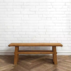 Table basse en orme recyclé, finition naturelle, 45,25"L x 16,75"H, aucun assemblage requis
