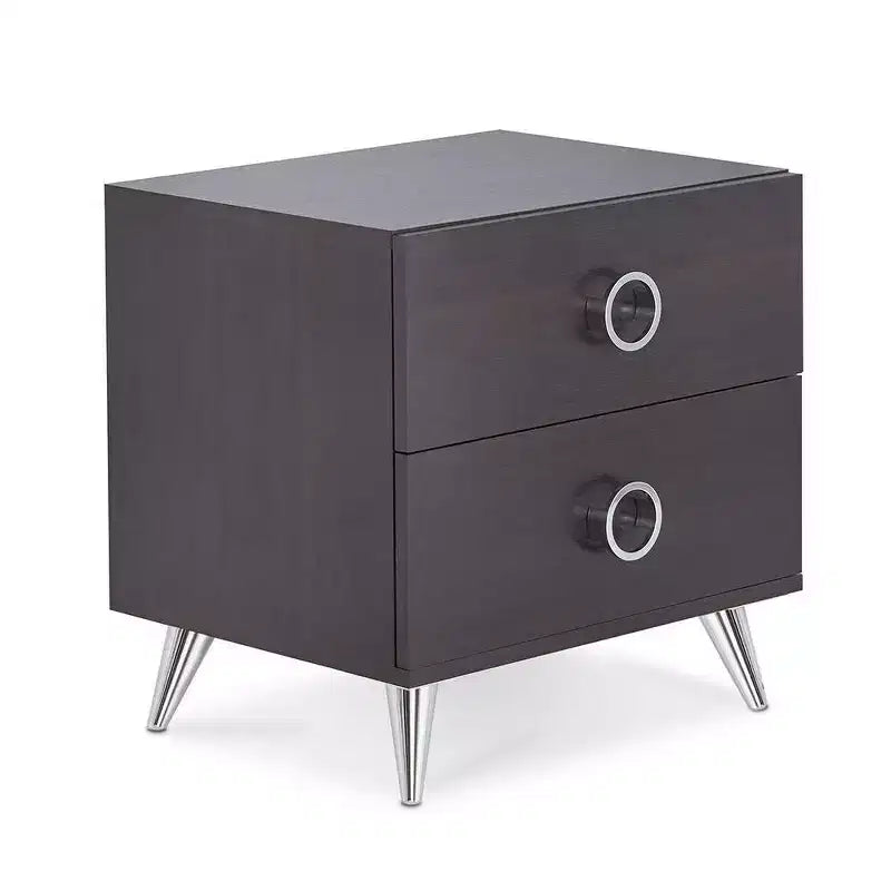 Acme Furniture 20" Elms Accent Table Espresso: MDF Construction, Wood Veneer Top, Drawer Storage, No Tools Assembly