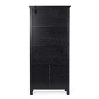 Bibliothèque de ferme moderne avec portes d'armoire en verre trempé, 3 étagères, 90 kg
