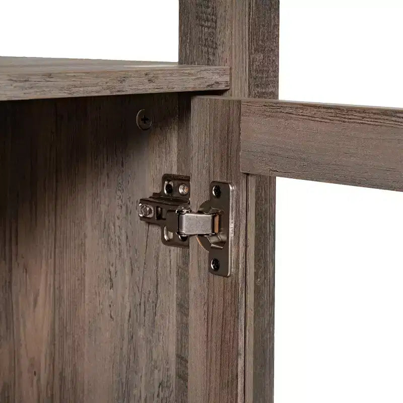 Bibliothèque de ferme moderne avec portes d'armoire en verre trempé, 3 étagères, 90 kg