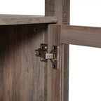 Bibliothèque de ferme moderne avec portes d'armoire en verre trempé, 3 étagères, 90 kg