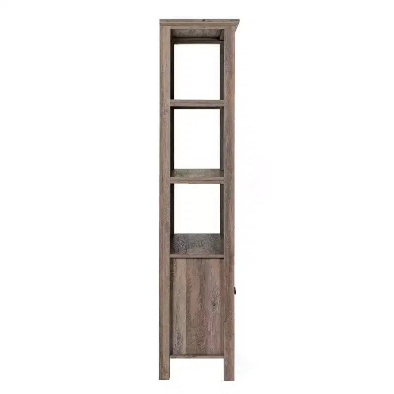 Bibliothèque de ferme moderne avec portes d'armoire en verre trempé, 3 étagères, 90 kg