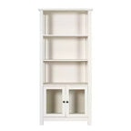 Bibliothèque de ferme moderne avec portes d'armoire en verre trempé, 3 étagères, 90 kg
