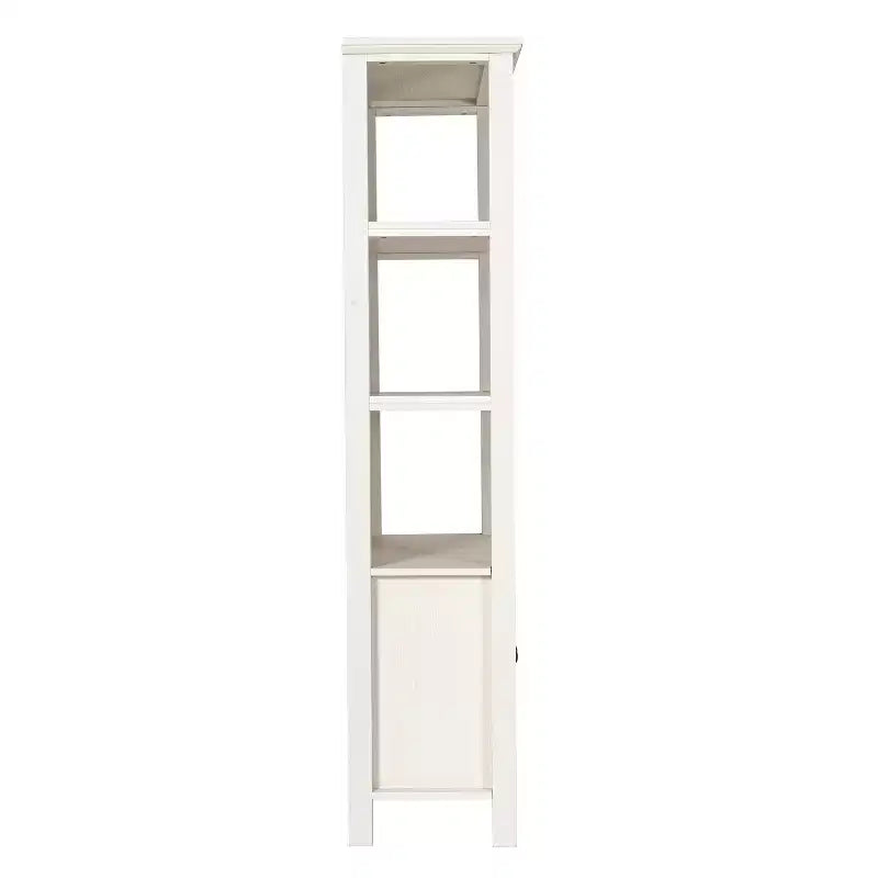 Bibliothèque de ferme moderne avec portes d'armoire en verre trempé, 3 étagères, 90 kg