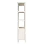 Bibliothèque de ferme moderne avec portes d'armoire en verre trempé, 3 étagères, 90 kg