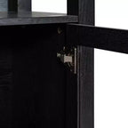Bibliothèque de ferme moderne avec portes d'armoire en verre trempé, 3 étagères, 90 kg