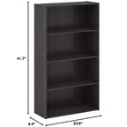 Étagère ouverte à 4 compartiments, espresso, panneau de particules, 105,9 cm H x 59,9 cm L