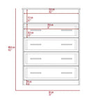 Commode 4 tiroirs, Stratifié bois, Dispositif anti-basculement, 109 cm (H) x 84 cm (l) x 43 cm (P)