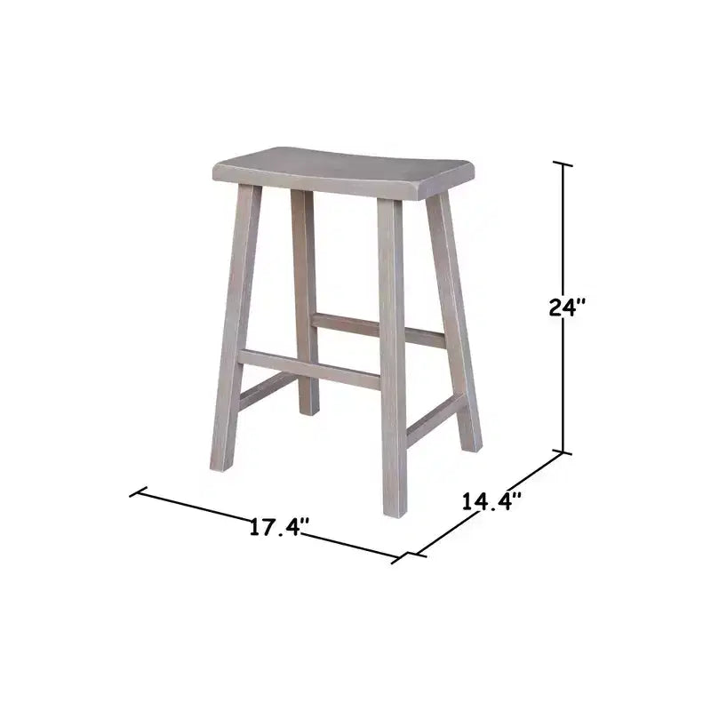 Tabouret de bar selle, hauteur comptoir, en bois d'hévéa, sans dossier ni accoudoirs, H 61 cm