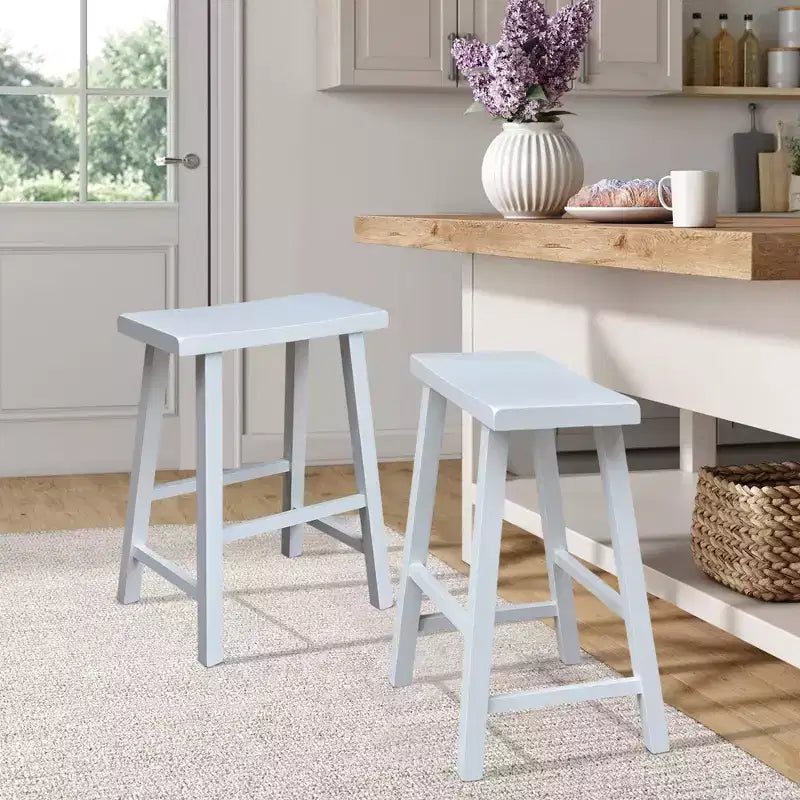 Tabouret de bar selle, hauteur comptoir, en bois d'hévéa, sans dossier ni accoudoirs, H 61 cm