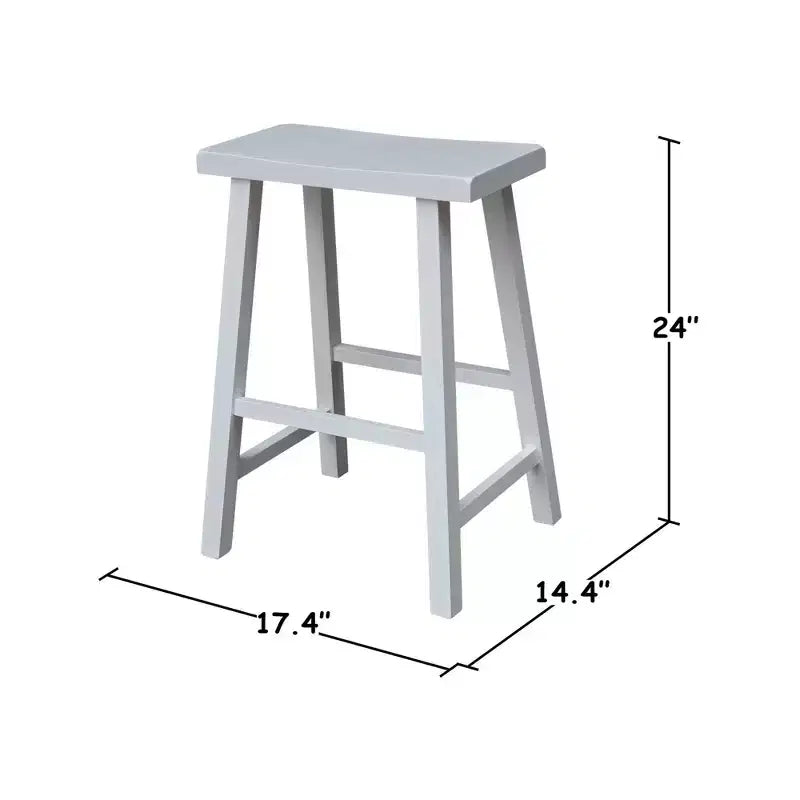 Tabouret de bar selle, hauteur comptoir, en bois d'hévéa, sans dossier ni accoudoirs, H 61 cm