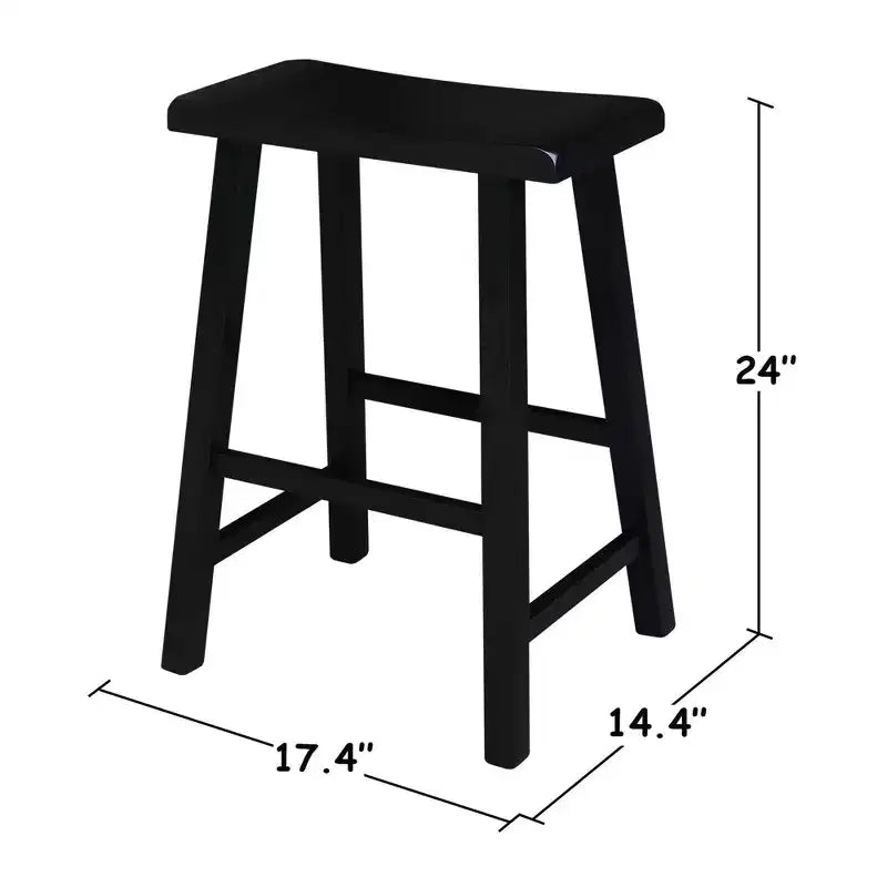Tabouret de bar selle, hauteur comptoir, en bois d'hévéa, sans dossier ni accoudoirs, H 61 cm