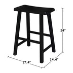 Tabouret de bar selle, hauteur comptoir, en bois d'hévéa, sans dossier ni accoudoirs, H 61 cm