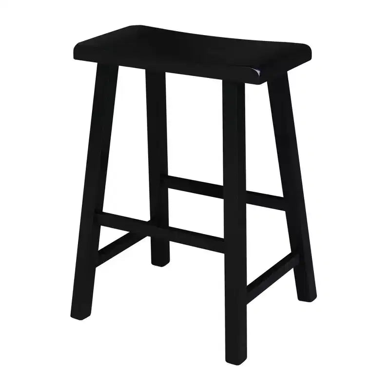 Tabouret de bar selle, hauteur comptoir, en bois d'hévéa, sans dossier ni accoudoirs, H 61 cm