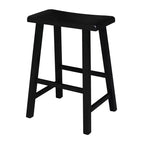 Tabouret de bar selle, hauteur comptoir, en bois d'hévéa, sans dossier ni accoudoirs, H 61 cm