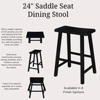 Tabouret de bar selle, hauteur comptoir, en bois d'hévéa, sans dossier ni accoudoirs, H 61 cm