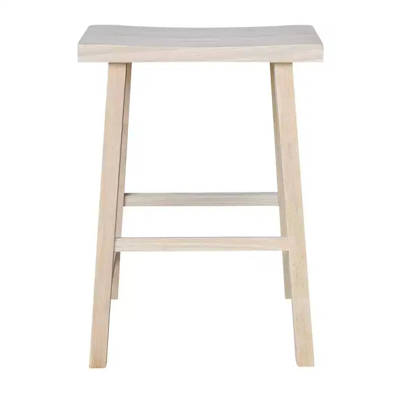 Tabouret de bar selle, hauteur comptoir, en bois d'hévéa, sans dossier ni accoudoirs, H 61 cm