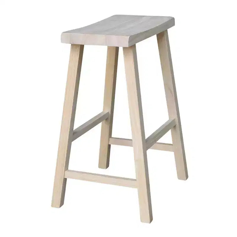 Tabouret de bar selle, hauteur comptoir, en bois d'hévéa, sans dossier ni accoudoirs, H 61 cm