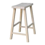 Tabouret de bar selle, hauteur comptoir, en bois d'hévéa, sans dossier ni accoudoirs, H 61 cm