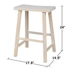 Tabouret de bar selle, hauteur comptoir, en bois d'hévéa, sans dossier ni accoudoirs, H 61 cm