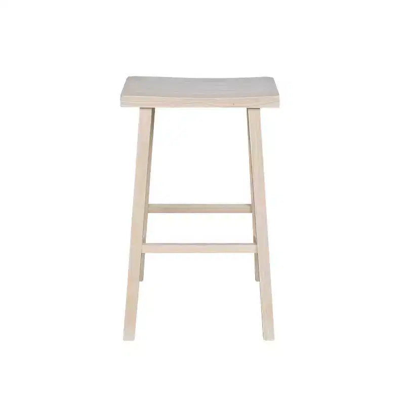 Tabouret de bar selle, hauteur comptoir, en bois d'hévéa, sans dossier ni accoudoirs, H 61 cm