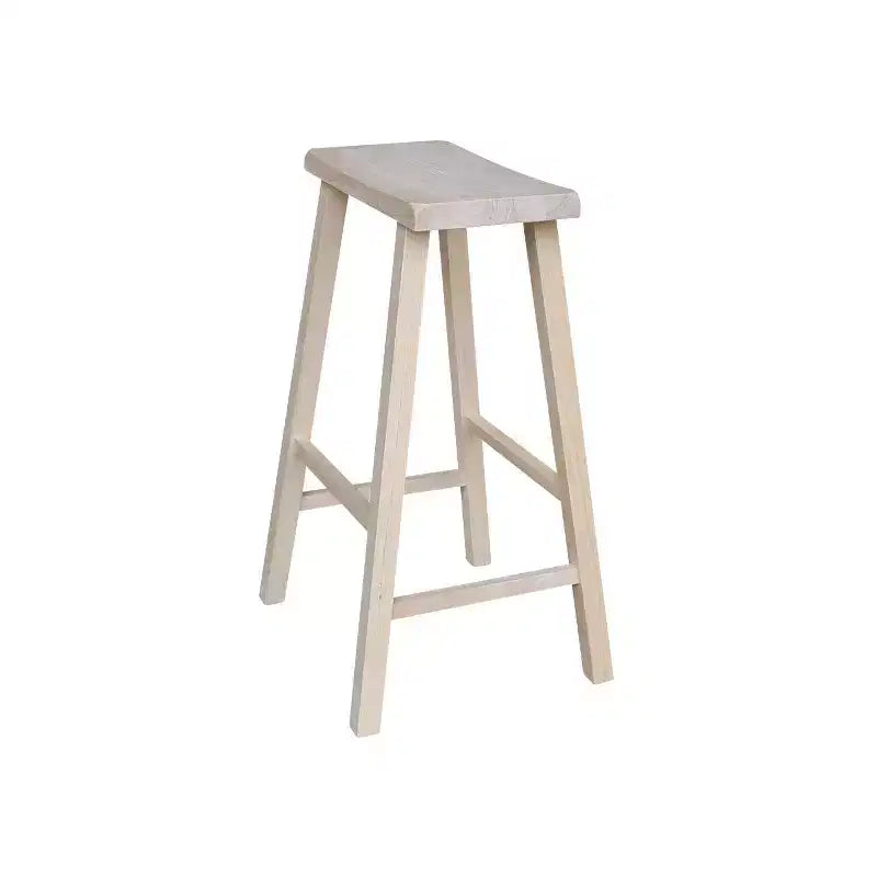 Tabouret de bar selle, hauteur comptoir, en bois d'hévéa, sans dossier ni accoudoirs, H 61 cm