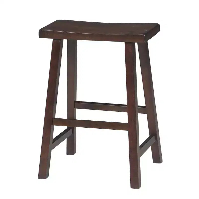 Tabouret de bar selle, hauteur comptoir, en bois d'hévéa, sans dossier ni accoudoirs, H 61 cm